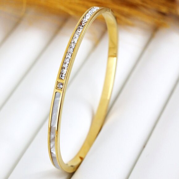 Stylish Novelty Bangle - Double-Sided Stainless Steel Jewelry Gift - Picture 1 of 2